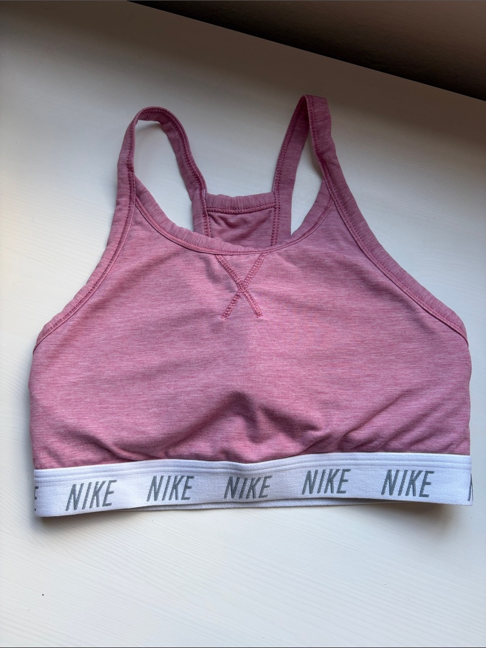 Pink and White with Gray Nike Band Nike Sports Bra Size Small